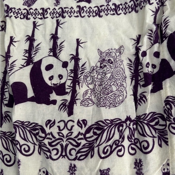 Kathmandu Imports Womens Size Large Pants Panda Pattern Lounge Pull on Rayon - Picture 3 of 10